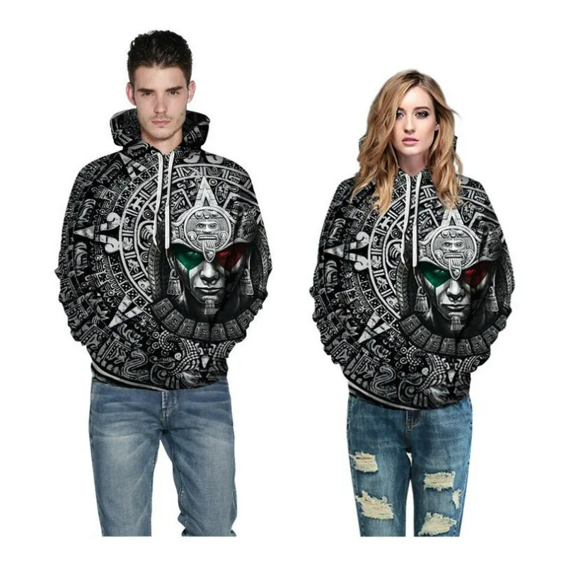 Men's 3D Sweater Aztec Warrior Mexican Hoodies