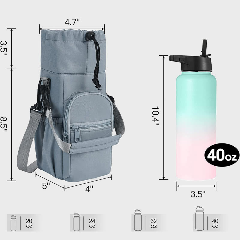 Water Bottle Carrying Case For Outing Sports Crossbody Canvas Bag