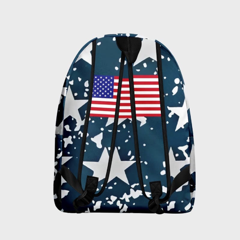 Laptop Backpack American Flag Print Outdoor Camping Learning Backpack