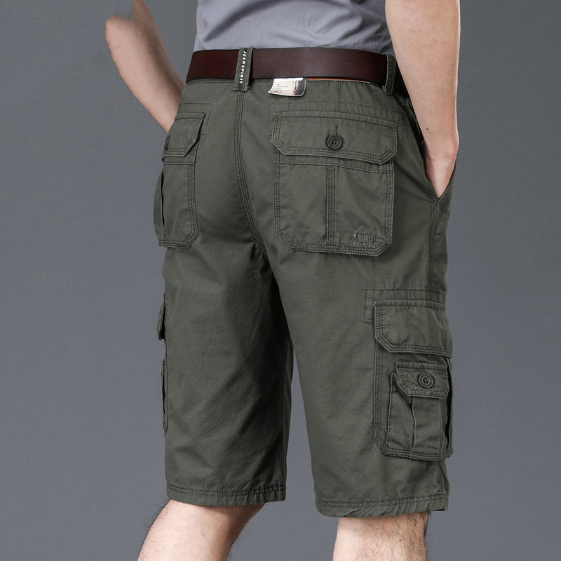 Men's Thin Multi-Pocket Shorts Loose Plus Size US 29-42 Casual Multi-Pocket Workwear Pants