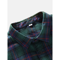 Men's Long Sleeve Shirt Casual Plaid Striped Loose Men Shirt