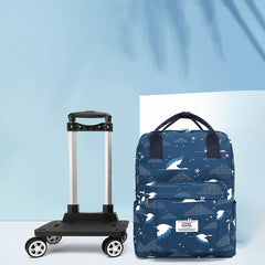 Waterproof Travel Tote Bag Trolley Bag Folding Backpack with Wheels