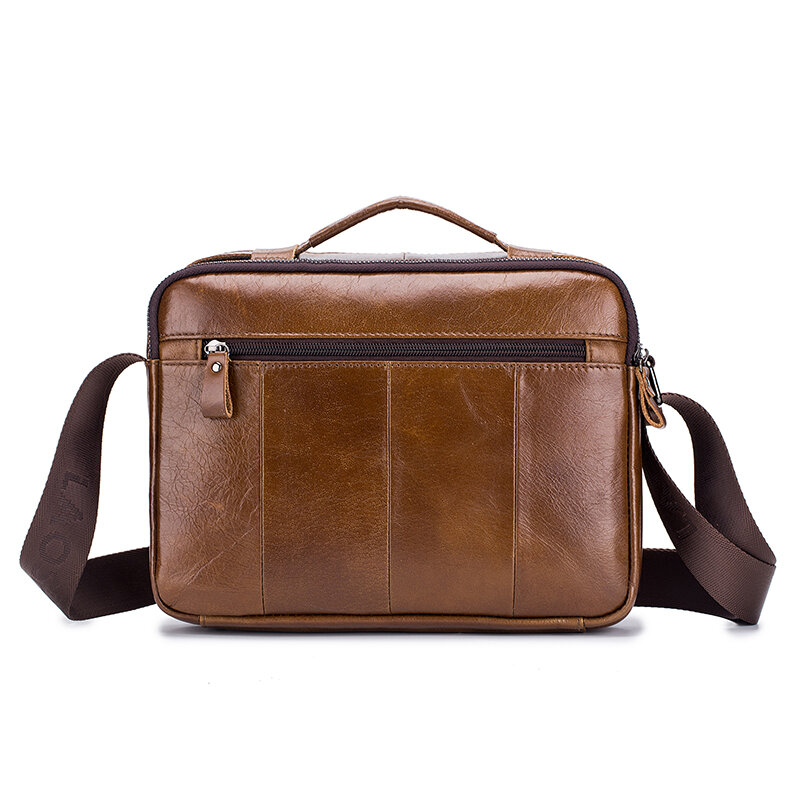 Retro Genuine Leather Shoulder Laptop Bag Crossbody Bags