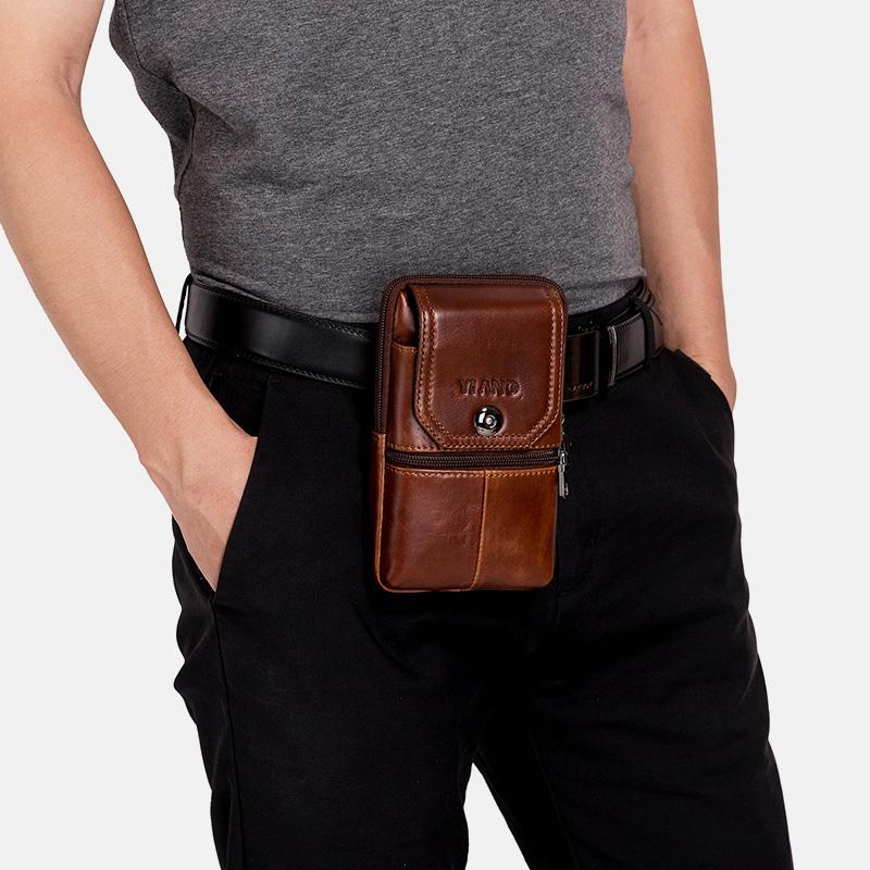 Retro Genuine Belt Wallet Multifunctional Waist Bag Messenger Bag