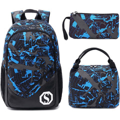 Primary School Boys Girls Kids School Bag Set Student Backpack with Lunch Box and Pencil Case