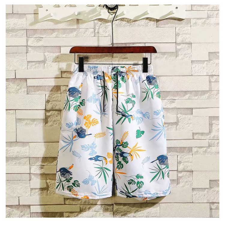 Men's Summer Beach Quick-drying Printing Loose Casual Hawaiian Flower Shorts