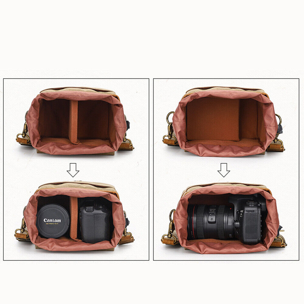 Camera Bag Case Canvas Compatible for Nikon Canon Camera Shoulder Crossbody Bags