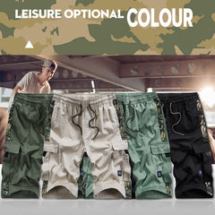 Men's Multi-Pocket Cargo Shorts Summer Men's Pure Cotton Loose Casual Shorts