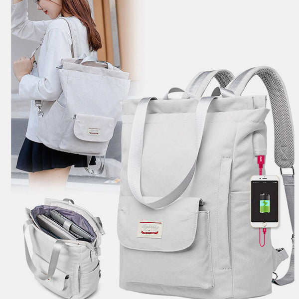 Laptop Bag Convertible Tote Backpack College School Bag with USB Charging Port