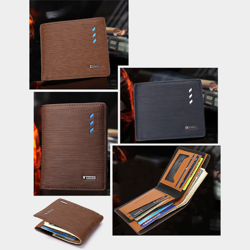 Wallet For Men PU Leather Business Style Short Money Clip