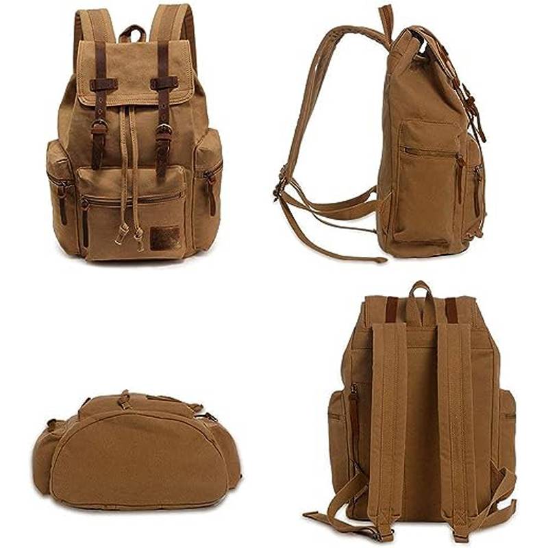 Casual Fashion Foreign Trade School Bag Men's and Women's Retro Canvas Backpack Laptop Rucksack