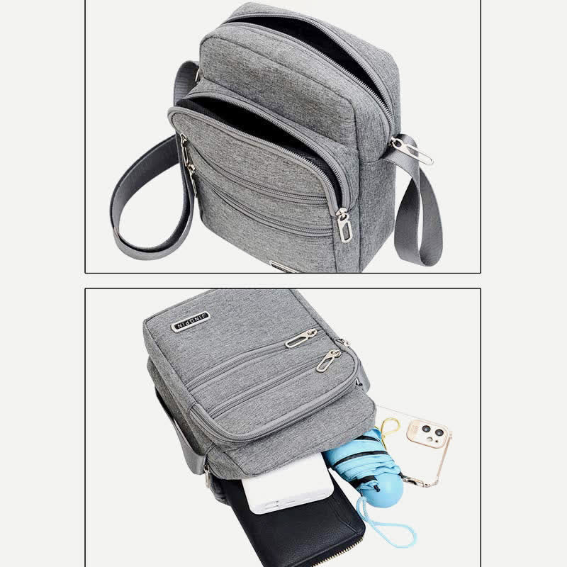 Men's Nylon Messenger Bag Outdoor Travel Business Shoulder Bag Passport Phone Wallet Bag Pouch