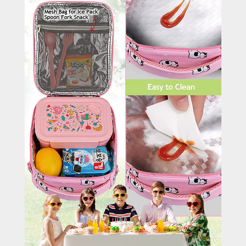 Kids Lunch Box Insulated Lunch Bag Cute Mini Cooler Insulation Messenger Thermal Bag