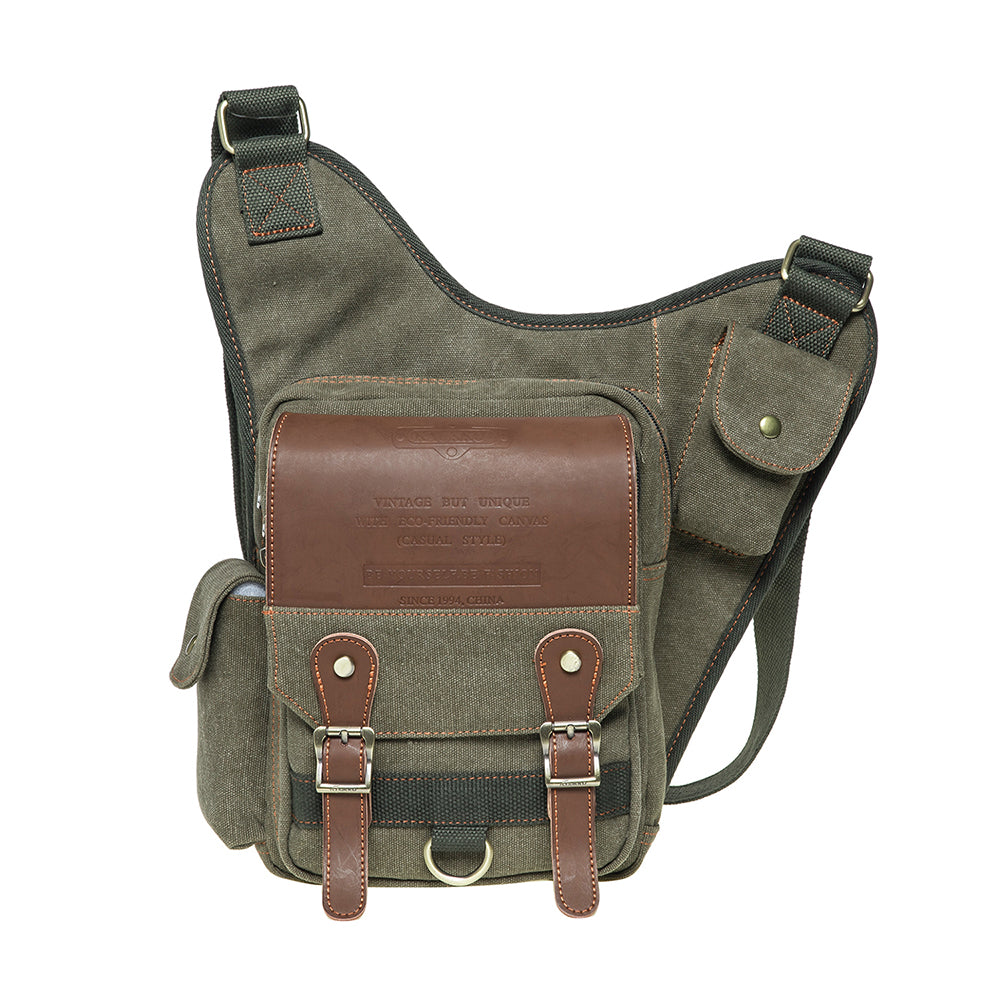 Retro Casual Shoulder Bag Sports Canvas Laptop Crossbody Bag