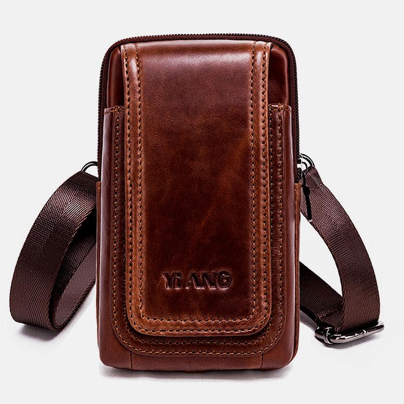 Retro Genuine Belt Wallet Multifunctional Waist Bag Messenger Bag