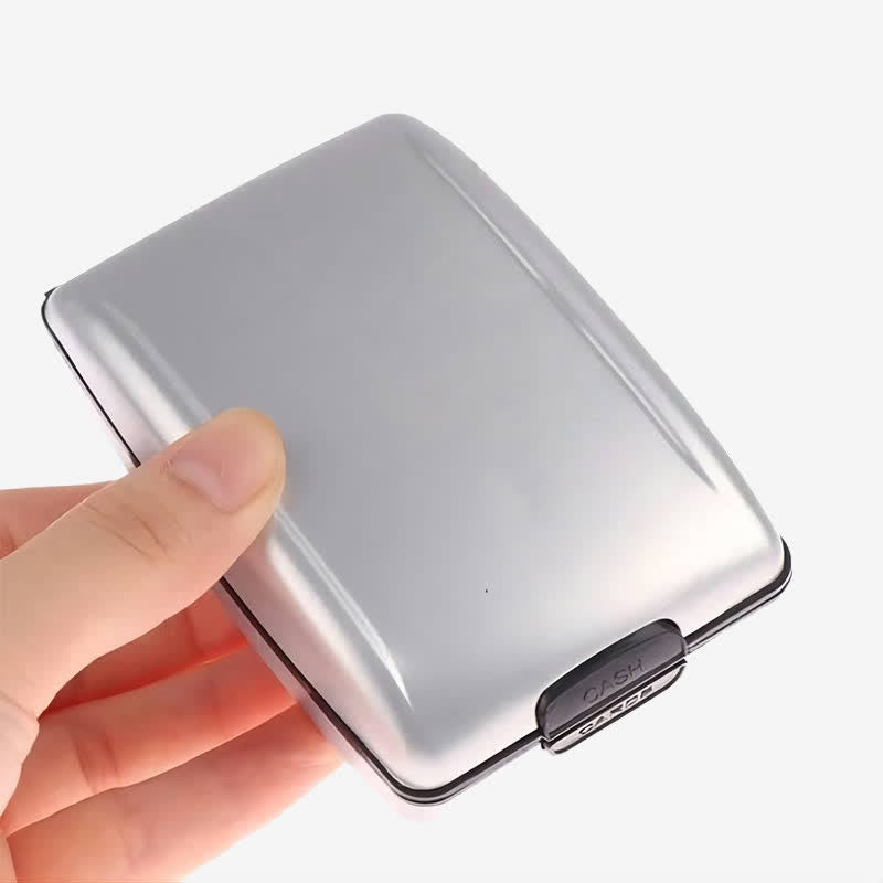 Simple Men's Smart Case RFID Blocking Aluminum Alloy Wallet Case Card Holder Money Clip