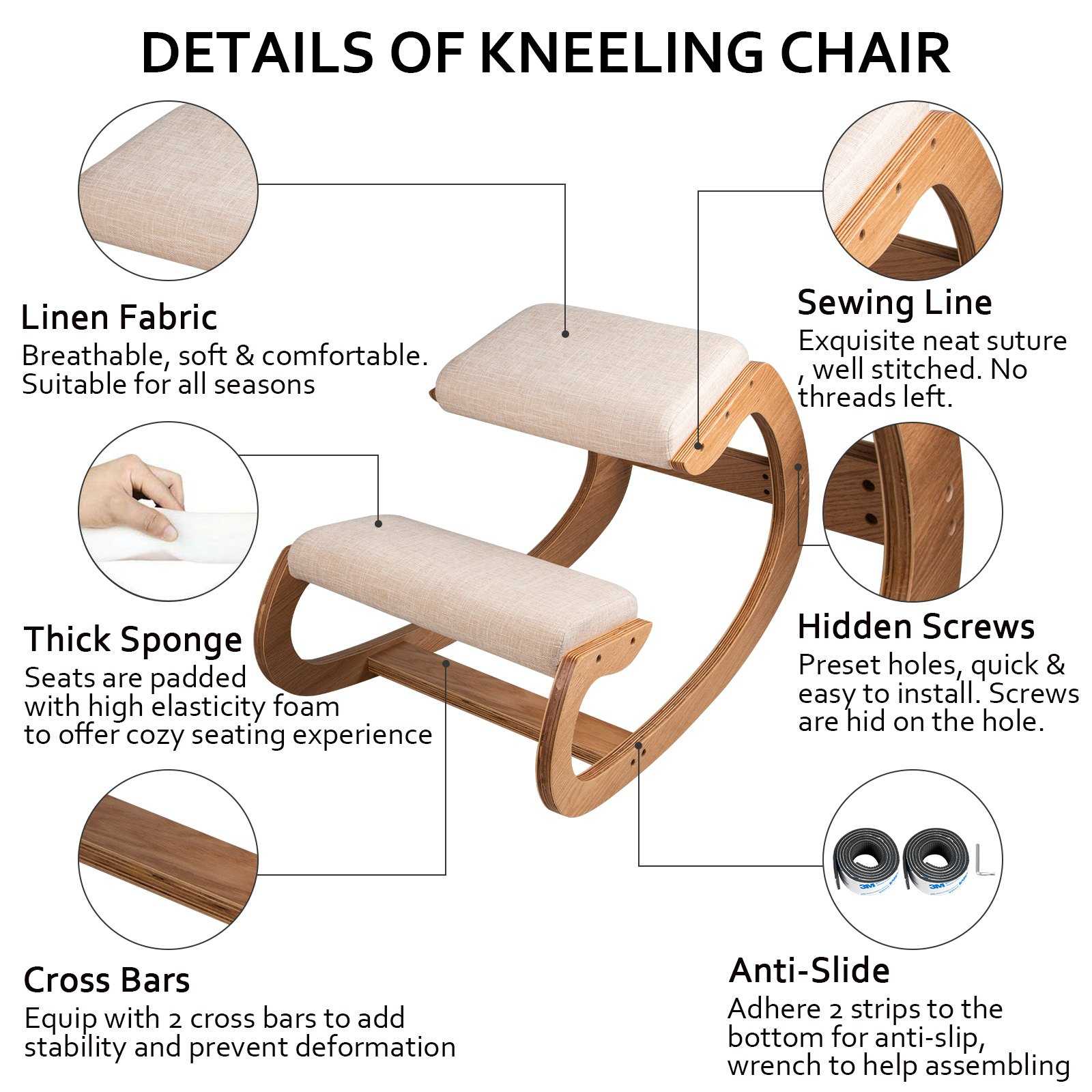 Ergonomic Kneeling Chair Better Posture Kneeling Stool Office Chair Desk Computer Kneeling Stool Chair