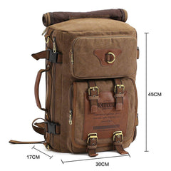 Vintage Canvas Backpack Handbag Shoulder Bag Multi-purpose Outdoor Travel Men Backpack